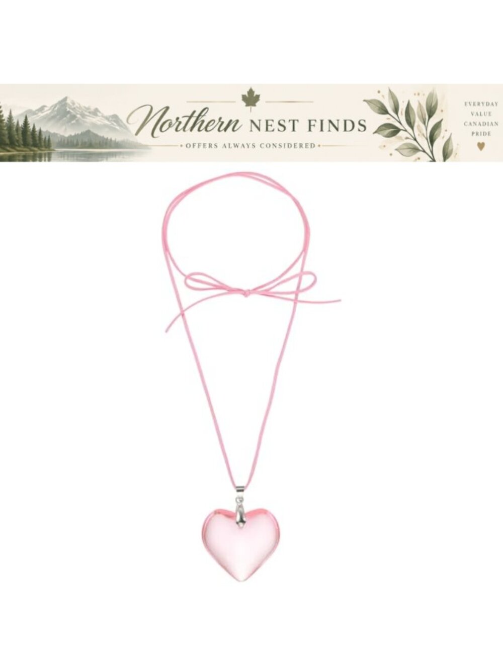 Chunky Puffy Heart Pendant Necklace with Adjustable Velvet Chain